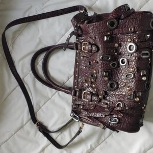 Purple Faux Leather hand bag